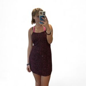 Wild Fable Black Dress with Pink Floral Design